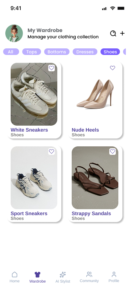 Catalogue de chaussures dans la garde-robe