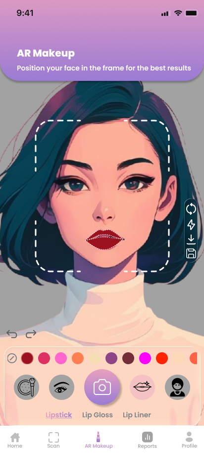 Essayage maquillage en réalité augmentée