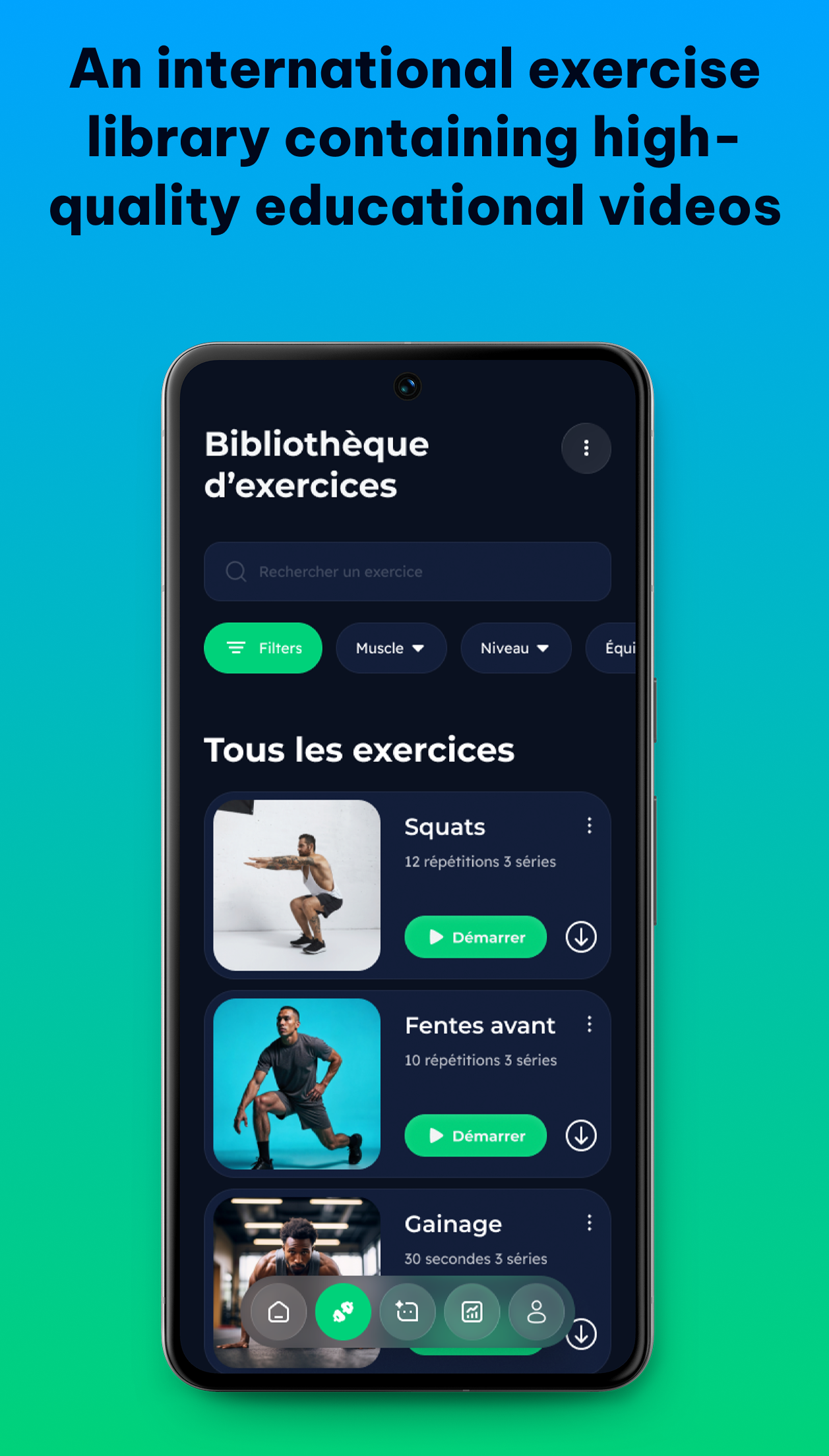Bibliothèque d'exercices vidéo