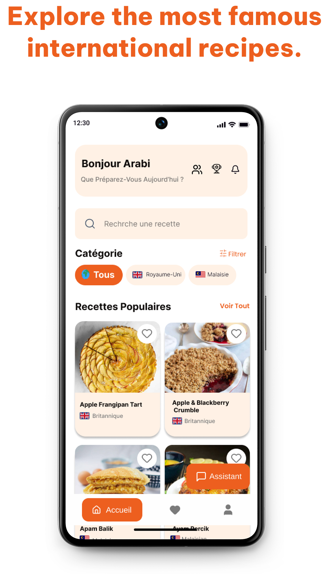 Assistant recettes hors-ligne