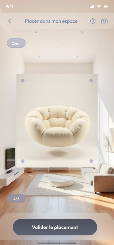 Essai de mobilier en réalité augmentée